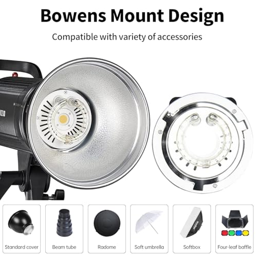 2pcs Godox SK400IIV Studio Flash Kit,800Ws Strobe Photography Lighting with Stands,XT-16 Trigger,Bowens Mount Softbox,Umbrella,5-in-1 Reflector Carry Bag for Portrait Product Wedding Shooting by GODOX - Image 5