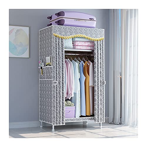 GDHKDDFL Armario Plegable de Tela para Almacenamiento, Organizador de Armario for Ropa con Funda Tela Plegable, Varillas Acero Crudo, for Dormitorio