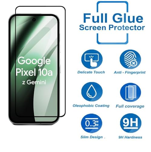 Image of HD Tempered Glass Screen Protector Compatible for Google Pixel 10A 5G with Edge to Edge coverage and Easy Installation kit