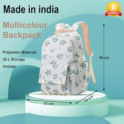 Image of Tinytot 30 Litre Japanese Korean Style School Bag Water-Resistant Laptop & Travel Backpack - Unisex Large 18 Inches Multipurpose Student Backpack for Boys & Girls, Men & Women