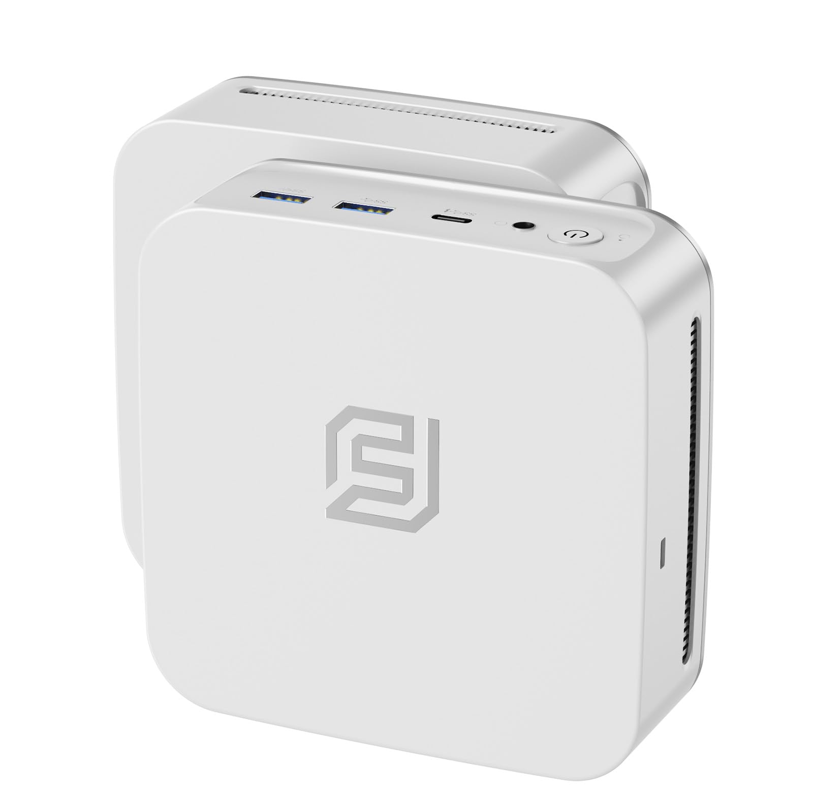 FUNYET Mini PC Laptop,Win 11 Pro, 16 GB de RAM DDR4, SSD de 512 GB, procesador N95 (hasta 3,4 GHz), HDMI + DisplayPort/RJ45 x2/WiFi/Bluetooth 5.0/USB 3.2, Compatible con Pantallas 4K, Blanco