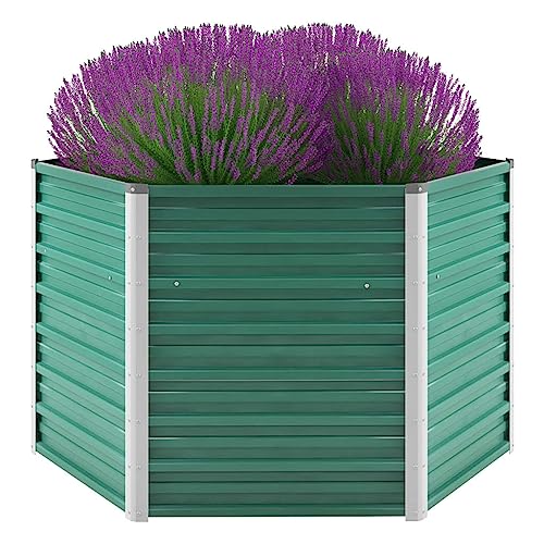 vidaXL Hochbeet Verzinkter Stahl 129x129x77cm Grün Gartenbeet Frühbeet Garten