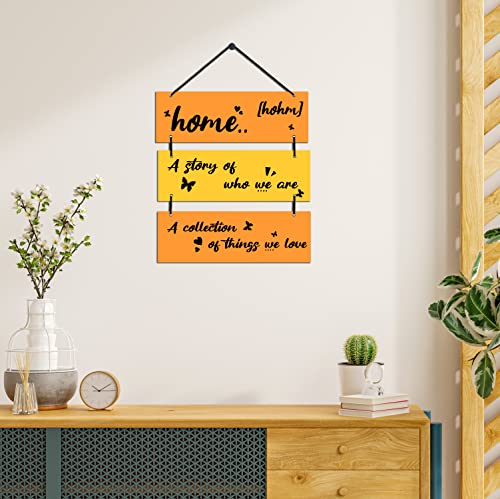Image of EXPLEASIA Decorative Wall Hanging Wooden Decoration Item for Home Office Living Room Bedroom Decoration Items Home Decor Gift Items (Home A Story)