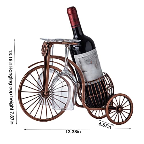 Soporte para botellas y copas de vino TEMKIN metal vintage miniatura 6