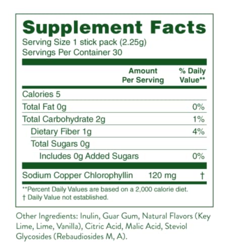 Nature's Sunshine Chlorophyll Stick Packs: Supercharge Your Detox and Boost Gut Health in Convenient, Delicious Stick Packs (Lime Twist) - Image 4