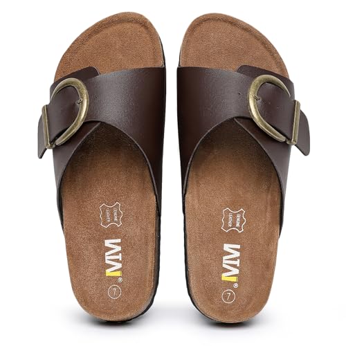 Image of WTW Women's Suede Cork Footbed Sandals Slide for Women with Arch Support