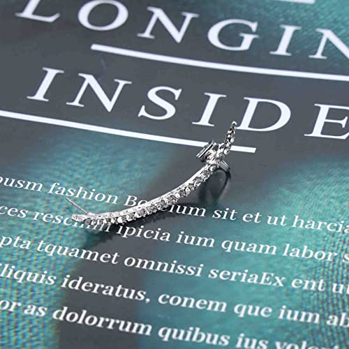 Erimberate Bohemian Crystal Bar Crawler Earrings Cz Cuff Wrap Earrings Paved Bar Clip Earrings Cartilage Cuff Earrings Minimal Bar Stud Earrings Jewelry For Women And Girls (Silver) #TOP2