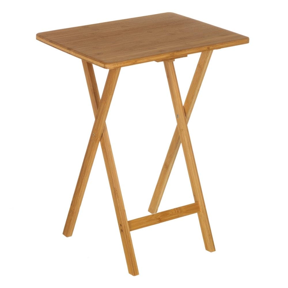 Mesita Plegable de bambú marrón nórdica de 49x37x65 cm