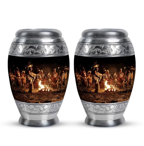 Image of Native American Themed Urns - Small Urns for Ashes - Cremation Urns for Adult Ashes Women - Human Cremation Urns - Cremation Urns for Adult Ashes Men - (3 inch Pack of 2)
