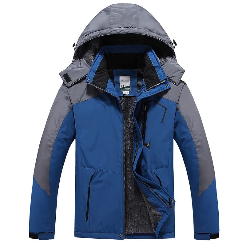 Tyhengta Giacca Invernale Uomo In Pile – Impermeabile, Antivento, Con Cappuccio Rimovibile E Tasche