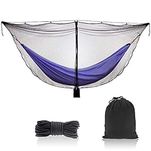 TOBWOLF Camping-hangmatnet, licht outdoor-muggennet, 360 graden beschermend polyesternet met dubbelzijdige ritssluiting…