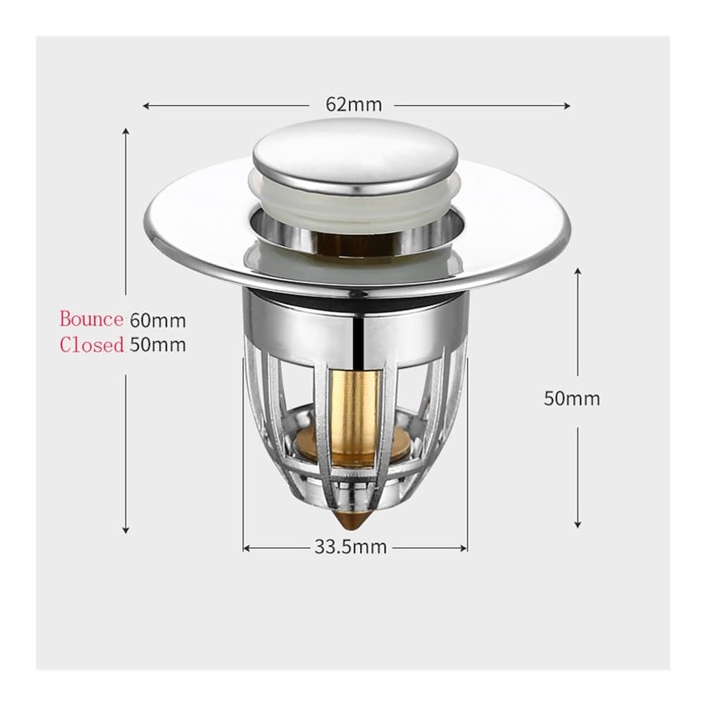 Tapón para fregadero de cocina y baño, filtro de drenaje universal antiobstrucción, núcleo de bala, filtro de drenaje desplegable con recogedor de pelo (4 piezas)