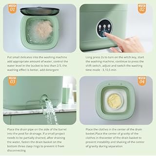 Portable Washing Machine, Mini Washer, 16L Upgraded with Spin Basket, Foldable Design Ideal for Apartment, Home and Hotel, portable washer 3 Cleaning Modes Suitable for Small Clothes