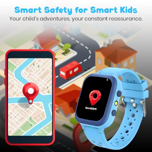 Image of GameSir Q15 Kids Smart Watch - 1.44 inch TFT Display | 3G /4G SIM Support | GPS Tracking & Two-Way Calling | Water Rasistence| Learning & Gaming Apps Smartwatch for Boys & Girls-(Blue)