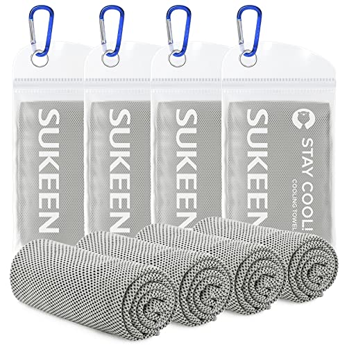 Image of KUEN [4 Pack] Cooling Towel (40 inchx12 inch), Ice Towel, Soft Breathable Chilly Towel, Microfiber Towel for Yoga, Sport, Running, Gym, Workout,Camping, Fitness, Workout & More Activities