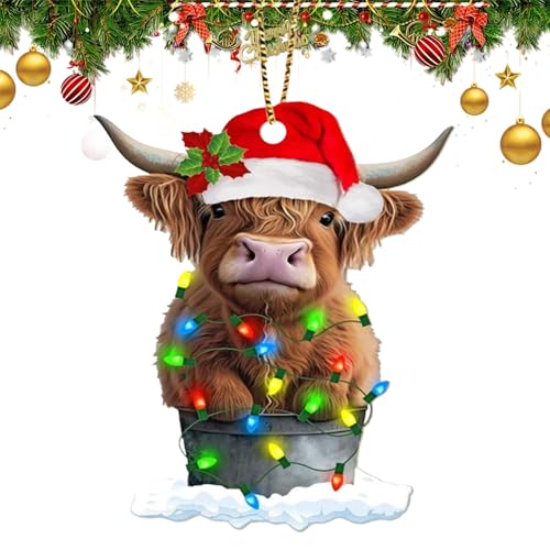Highland Cow Christmas Ornaments 2025, Funny Highland Cow Christmas Tree Ornaments, Personalized Gifts for Highland Cow Lovers
