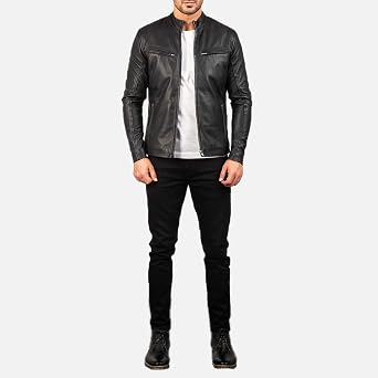 The Jacket Maker Ionic Leather Motorcycle Jacket For Men - Sheepskin Motorcycle Leather Jacket For Men