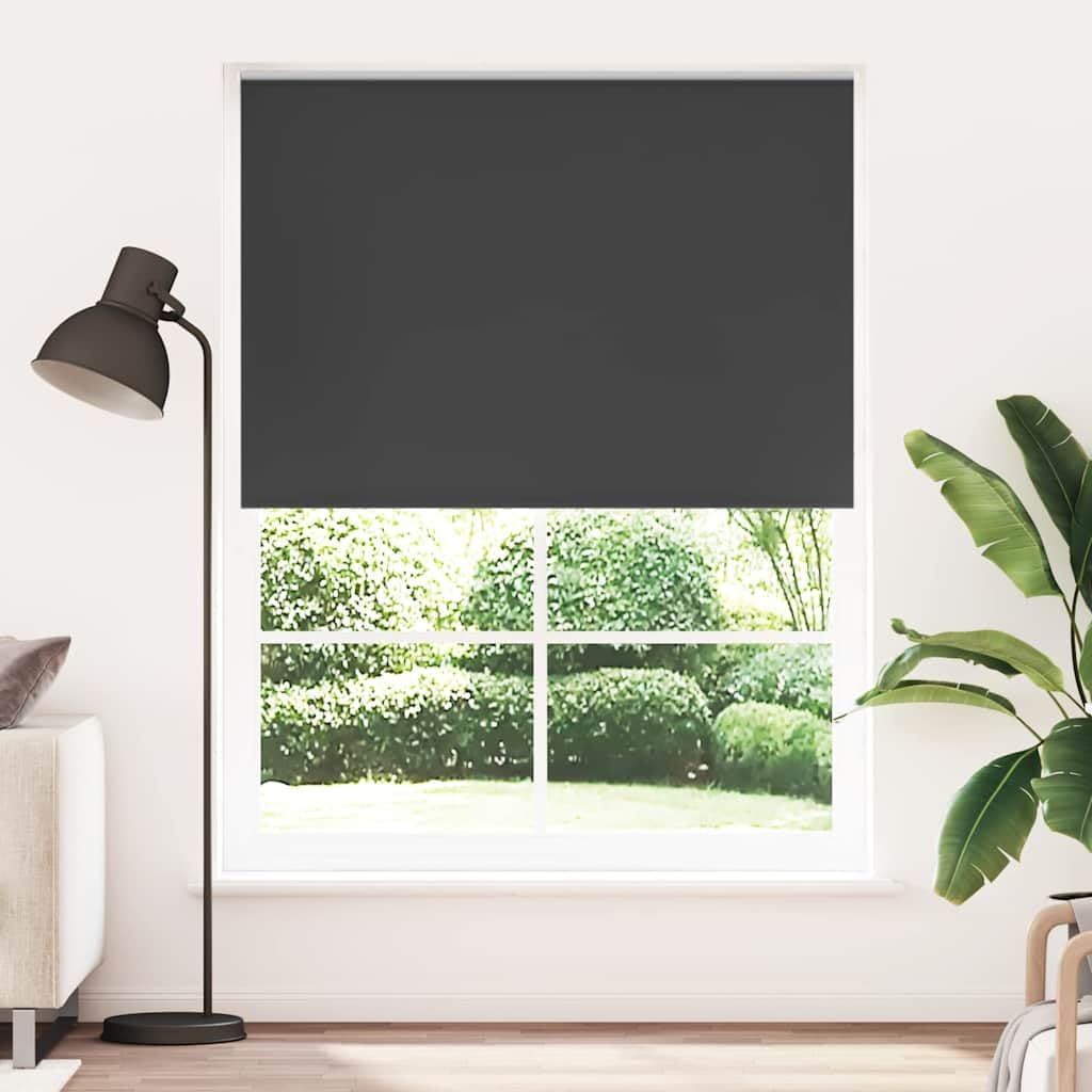 Tenda a rullo oscurante nero 160x230 cm in tessuto poliestere con rivestimento termico, regolabile con catenella bianca, ideale per camera, ufficio, isolamento termico e privacy
