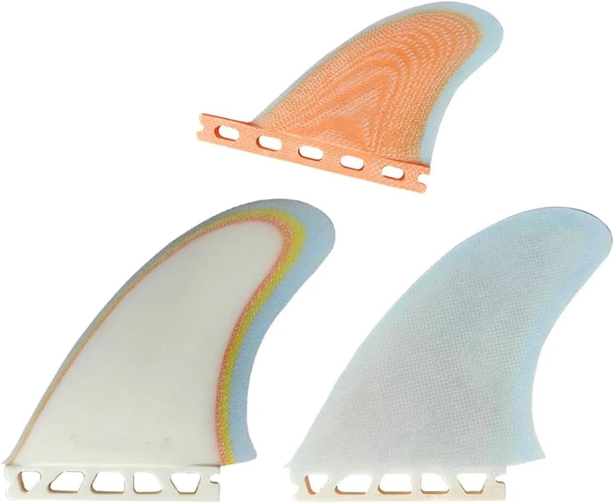 Three Patchwork Color Future 5.7 Fiberglass Surfboard Propeller Fins Foreign Trade Single Tail Goods in Kind with