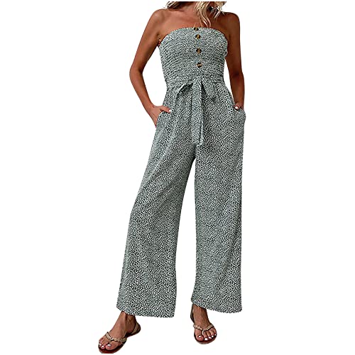 EMATOP Overall Damen Elegant Festlich Lang Jumpsuit Sexy Bandeau Hosenanzug...