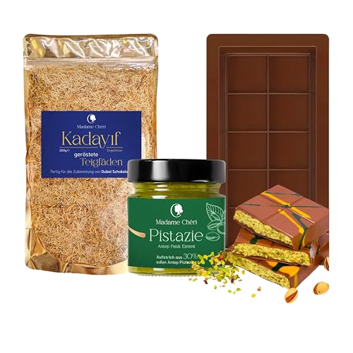 TLT FOODS - Kit para Chocolate Dubai DIY: Kadayif 200g + Crema de pistacho 200g + 1 molde