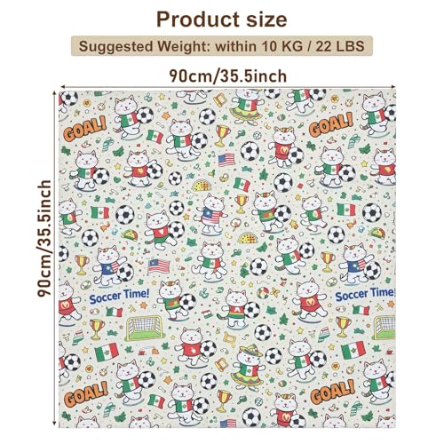 Image of 35.5 inch Extra Large Cat Grooming Wrap - Anti-Escape Cat Wrap for Cutting Nails, Brushing & Medication - Soft, Comfortable, Reusable, Self-Adhering, Holds Cats Up to 22lbs (Soccer Time)