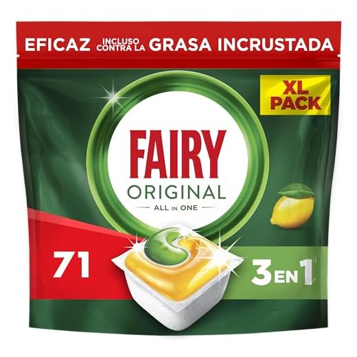 Fairy Original Todo En Uno Cápsulas De Lavavajillas Limón, 71 Cápsulas