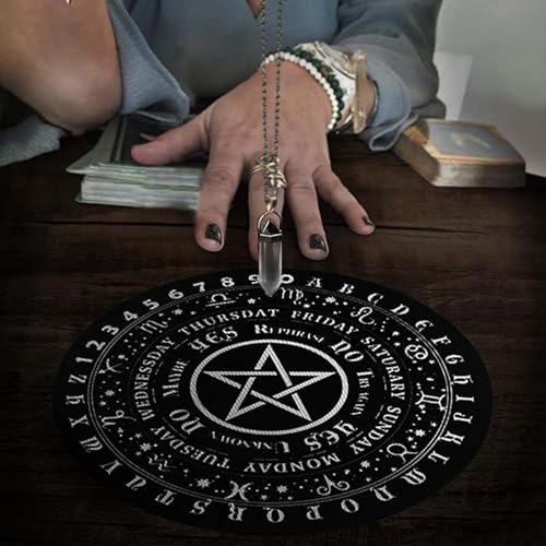 Hsthe Sea Stern-Pendel-Brett, Wünschelrute, Weissagungstafel, rundes metaphysisches Nachrichtenbrett, Hexerei, Wicca-Altar, Anfänger, Hexerei-Zubehör