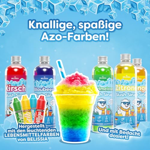 Belissia Slush Eis Sirup 5 Liter Konzentrat | Waldmeister Geschmack | sehr ergiebig in knalligen Farben (1:5) für bis zu 30 Liter | Glycerin frei – für Slush-Eis - Maschinen & Wassereis – Bild 7