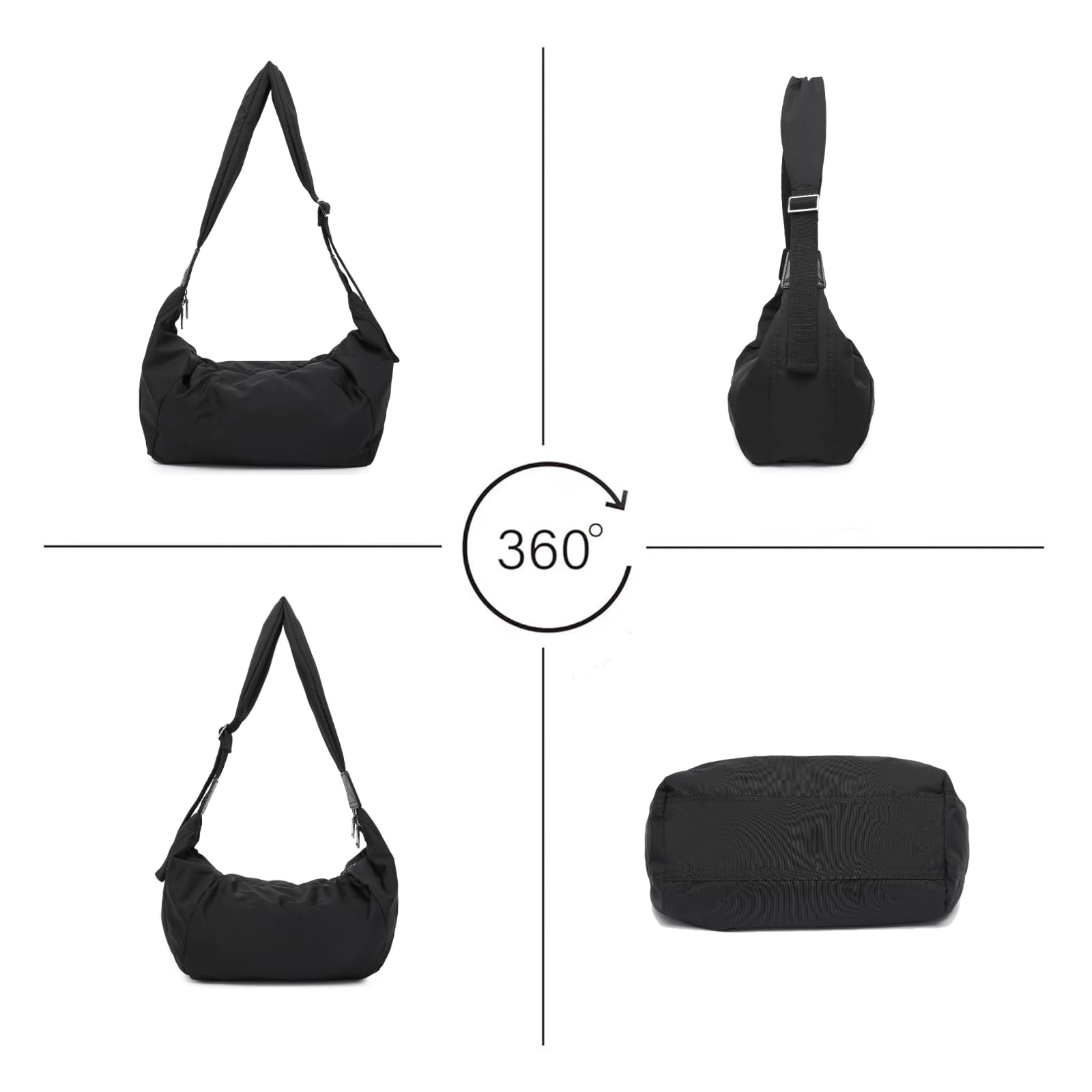 EnhbZoilism Borsa unisex in nylon da donna, borsa a tracolla da donna, borsa a tracolla leggera e impermeabile