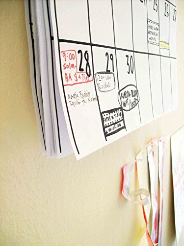 Calendrier mural pour une durée de 18 mois, par exemple Juin 2025 - Nov 2026