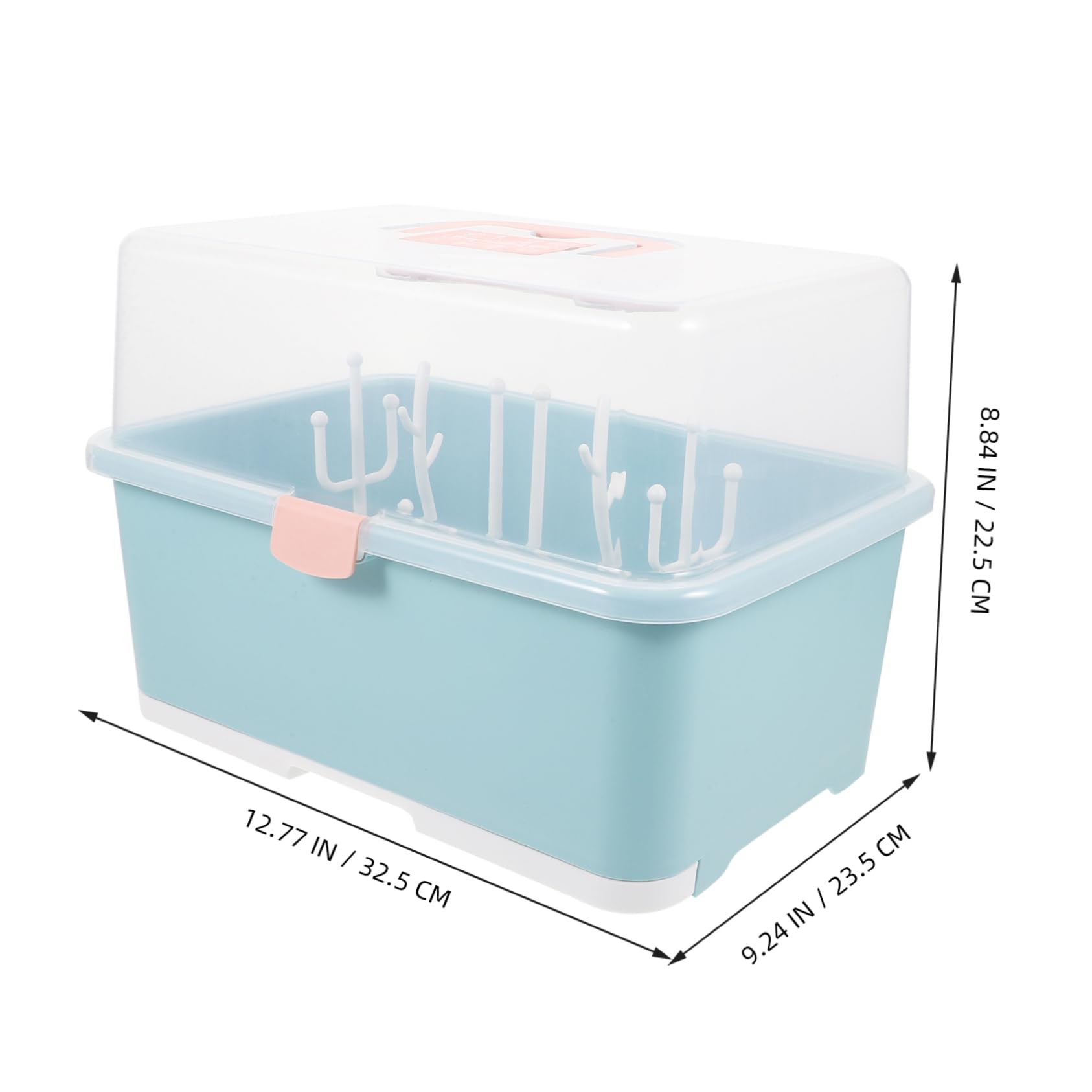 Babyflaschen Trockenbox mit Abtropfschale und Staubschutz Pp Aufbewahrungsbox für Babyflaschen und Besteck Tragbar und Praktisch für Shower und Stillzubehör