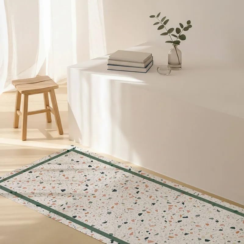 99 Déco - Tapis antidérapant en Vinyle intérieur et extérieur - 50 x 120 cm - Multicolore - Terrazzo