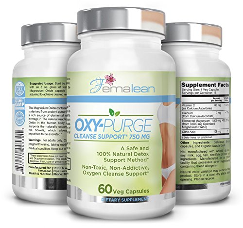 Oxy-Purge 750 mg 60 Vcaps - Natural Magnesium Oxide Oxygen Based Colon Cleanse Gentle Laxative Supports Healthy Digestive Tract Regularity - Image 5