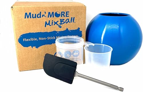 Mud n' More MixBall Mezcla barro de paneles de yeso de ajuste rápido, pintura, lechada, mortero y más. Se mezcla rápido y suave con cualquier