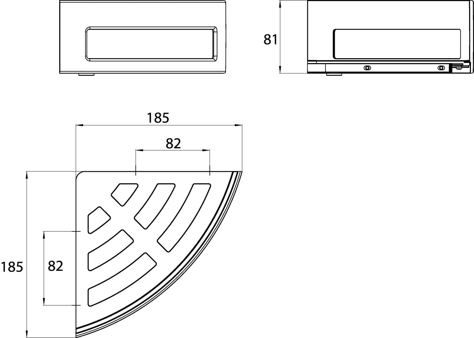Emco SYSTEM2 Eckschwammkorb zum Schrauben, Korb separat abnehmbar, hochwertige Duschablage aus Metall, Duschkorb für Badutensilien, chromfarben, Eckwandkorb, Silber - chrom
