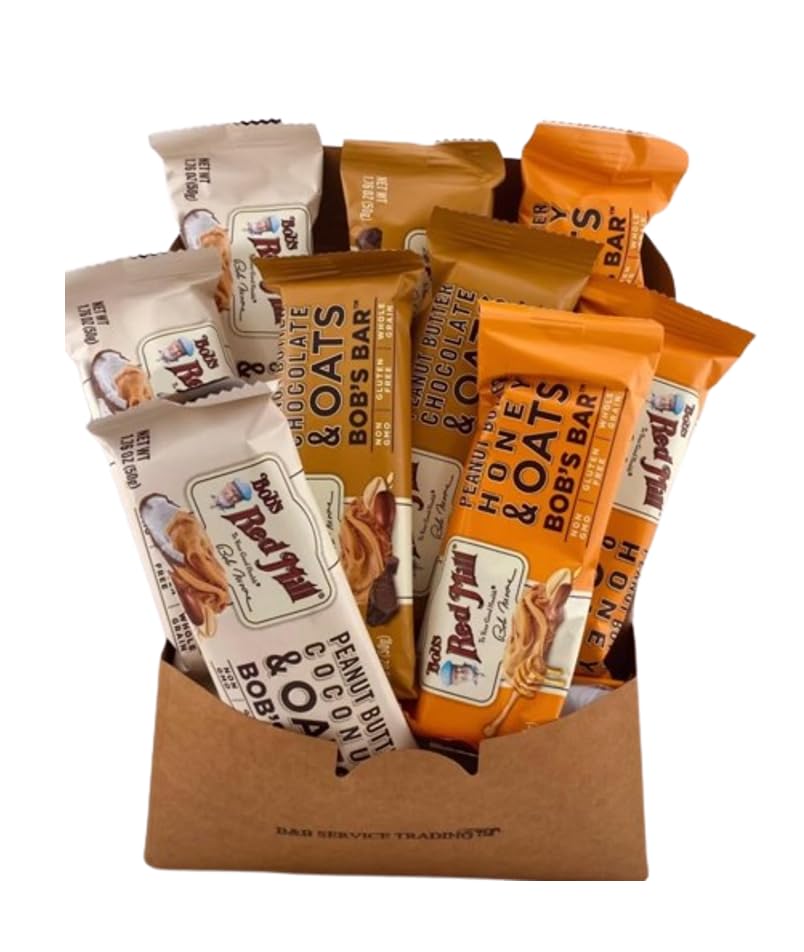Bob's Red Mill - Barras de avena con mantequilla de maní, variedad de 9 barras, 3 sabores, sin gluten, sin OMG, 1.76 onzas