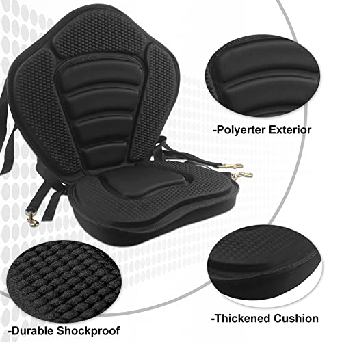 Hlogree 2Pack Kayak Plus Seat Deluxe Thicken Padded Canoe Seat With Storage Bag,Boat Seat Cushioned High Back Comfortable Backrest Replacement Seat For Kayak,Ocean,Sup,With Kayaks Accessories… #TOP4