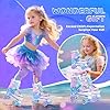 NEMONE Mermaid 4 Size Adjustable Light up Roller Skates for Girls, Purple Blue Skates for Toddlers, Beginner Kids Butterfly Roller Skates Indoor Outdoor #3