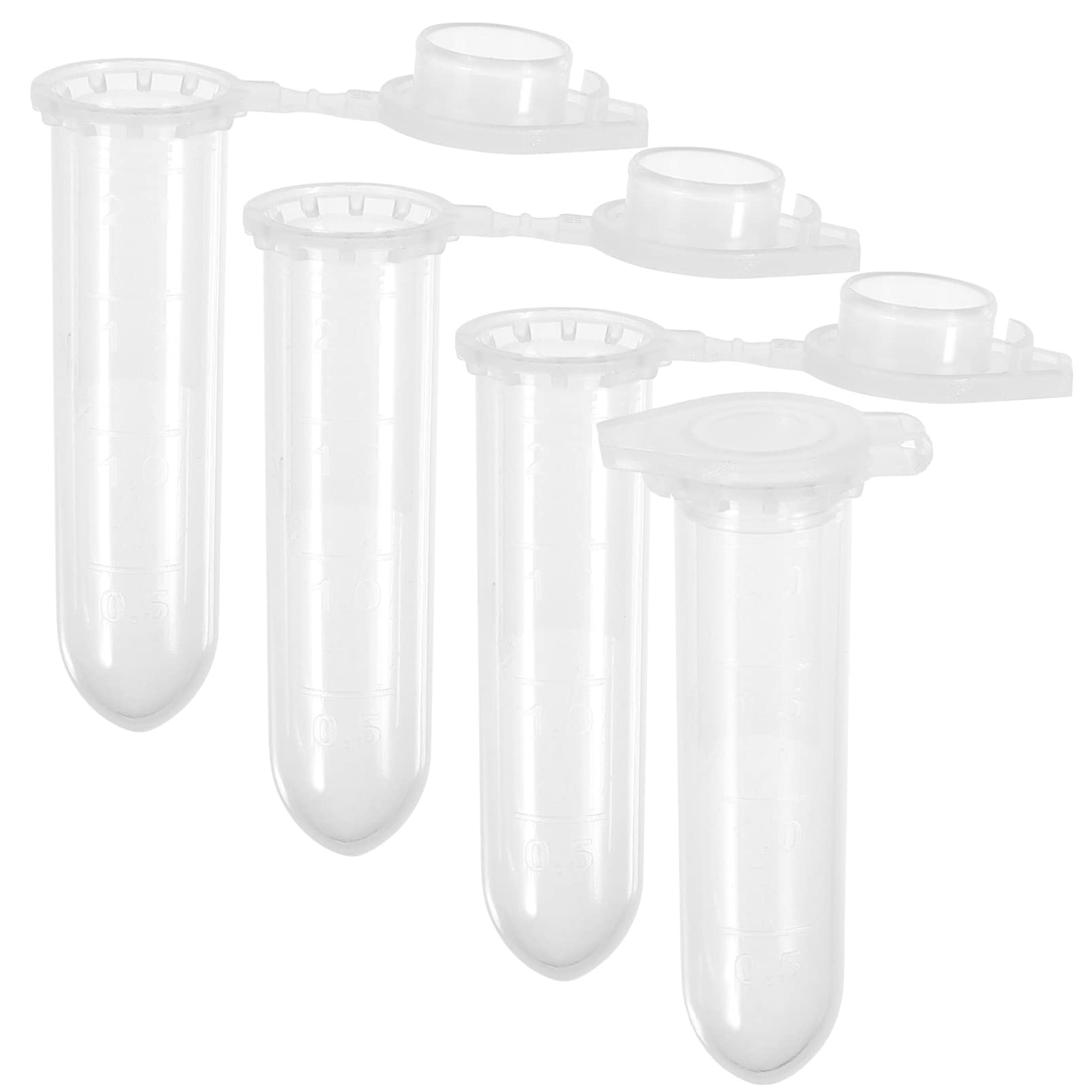 Hemobllo Tubes à Centrifuger 2ml en Polypropylène Blanc avec Bouchon Intégré, Fond Rond et Graduation Précise, Pack de 500 pour Fournitures de Laboratoire