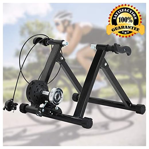 Bike Trainer Stand Bicycle Trainer Stand Bike Exercise Stand Indoor&Outdoor Road&Mountain Bike Trainer Stand for 26-28" Or 700c Wheel Magnetic Bike Trainer with 5 Levels Resistance (Black)