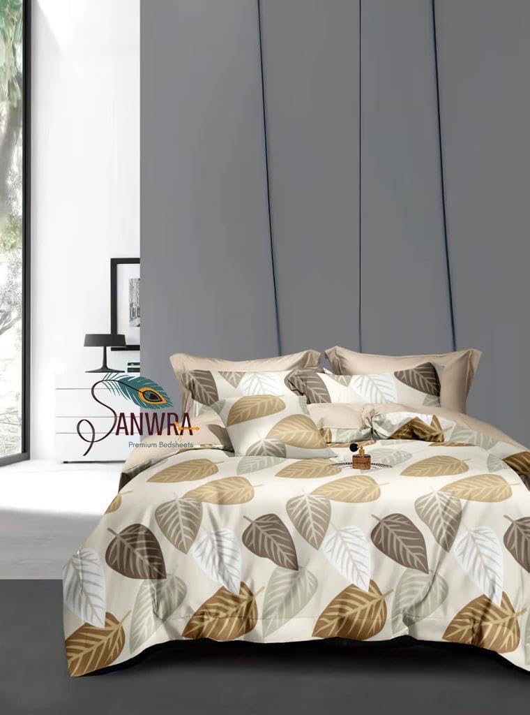 Soft Premium Cotton Blend Double Quilt Cover Blanket Cover Razai Duvet Cover Comforter Cover for Double Size Duvets with Zip 90"x 100"Inch-Multicolor-image-43