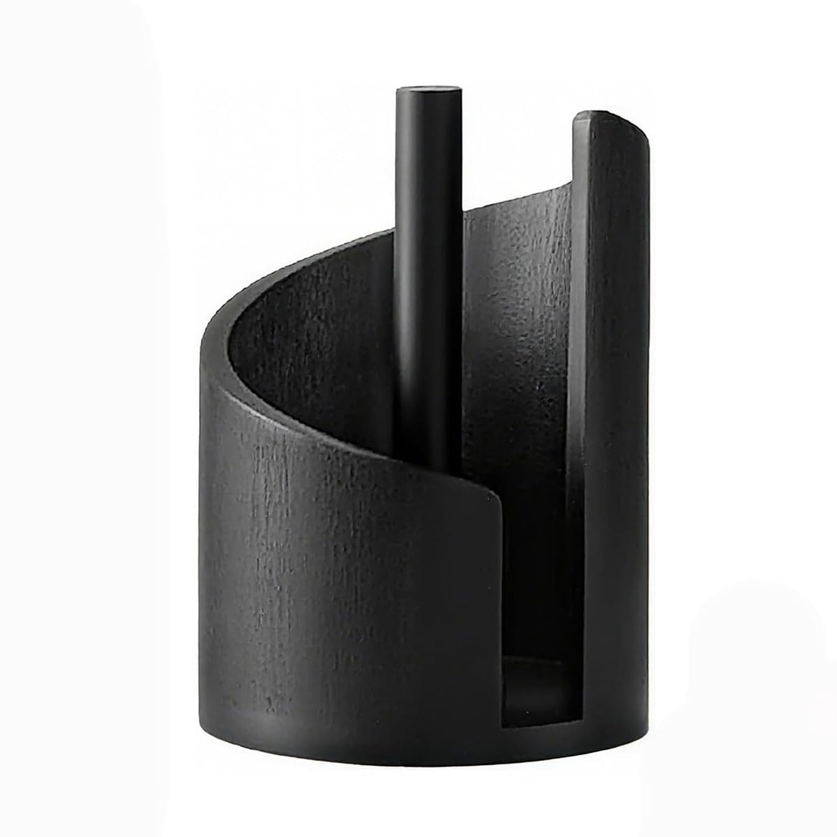 Foutp Black Mountain Paper Towel Holder, Countertop Roll Holder With Wooden Base, Effortless One-Hand Tearing, Fits Jumbo Rolls,Paper Roll Holder For Kitchen Dining Table Home Decor (Black)