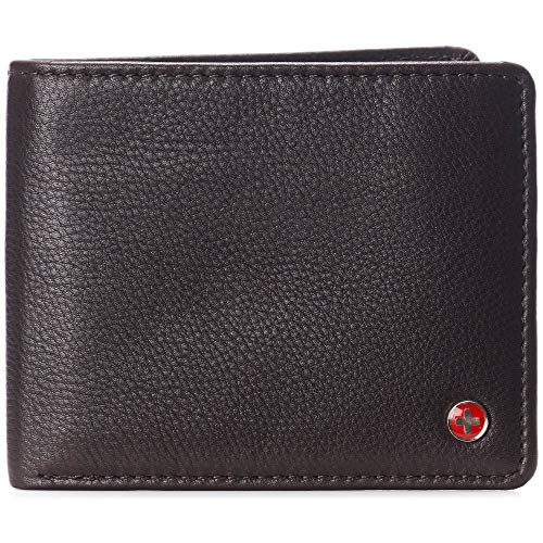 Image of Alpine Swiss Connor Executive Bifold Wallet | Business Passcase for Men | Premium Leather | Dual ID Windows | RFID Blocking | Gift Box Included Soft Nappa Brown