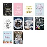 VISUAL STATEMENTS Postkartenset; mit 20 Postkarten, Glücksbringer - Karten mit verschiedenen Sprüchen; schöne Spruchkarten im Set; hübsche Motivkarten - Postkarten in XXL – eine schöne Geschenkidee