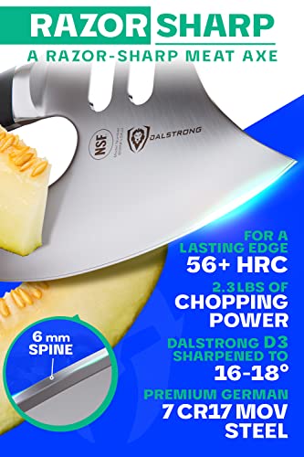 Dalstrong Meat Chopper Axe - 8 Inch - Heavy-Duty Butcher Cleaver Knife - The Punisher - Gladiator Series Elite R - 7Cr17Mov Hc Steel - Black G10 Handle - Stand And Sheath - Chef Knife - Nsf Certified #TOP1