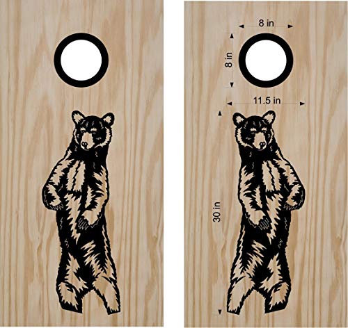 Standing Bear Animal Cornhole Board Decals Stickers Wraps Bean Bag Toss Tailgating Games