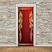 Adesivi Porta Ingresso Trompe L Oeil BUPERIR etnia modello Adesivo Rimovibile Autoadesivo Effetto Trompe per Arredo Cucina Camera da Letto Parete del Bagno 85x205cm