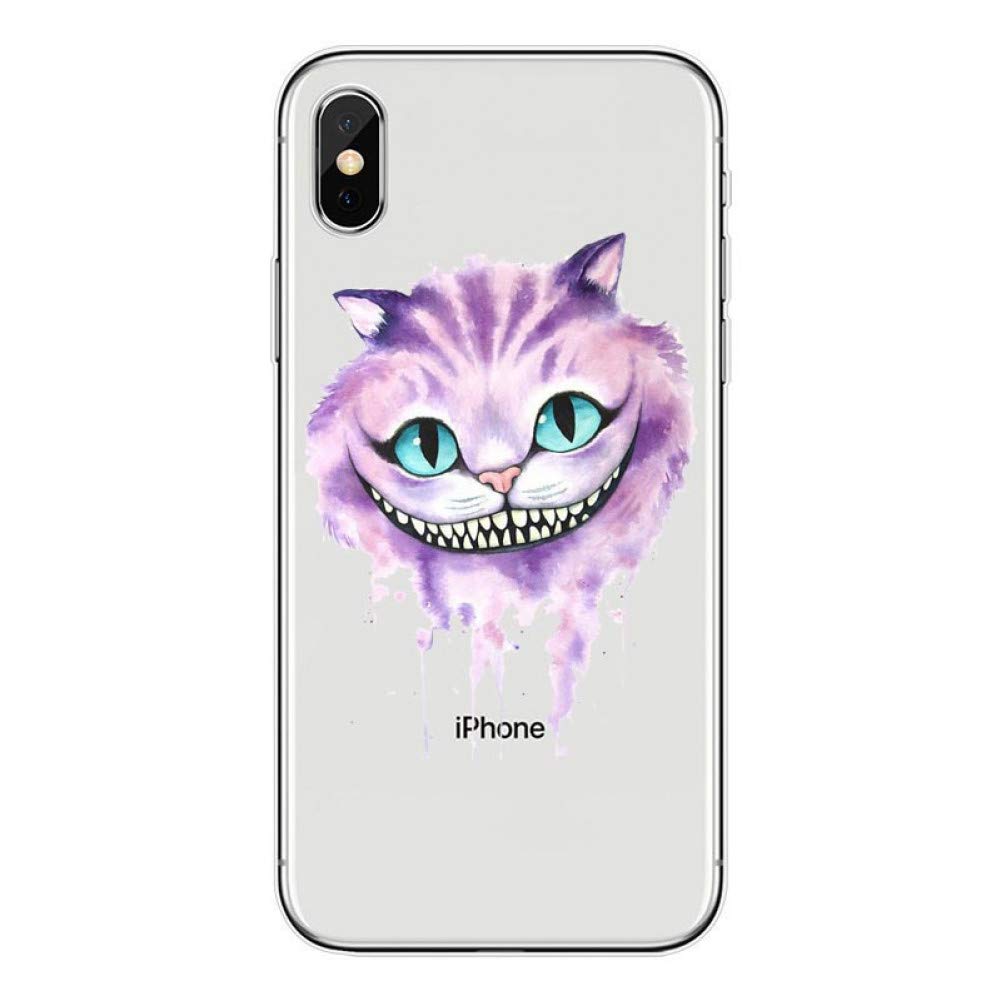 Phone Case for Iphone Xs Max Cheshire Cat Soft Silicone Case for Iphone X 5 S 5S 6S 8 Plus Case