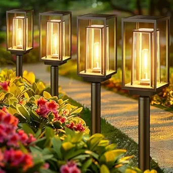 WdtPro Solar Outdoor Lights, 4 Pack Solar Lights Outdoor Waterproof, Solar Pathway Lights, Solar Garden Lights for Your Landscape, Path, Yard, Patio, Driveway